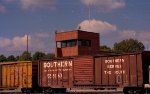 SOU 528163 passes in front of the Glenwood Yard tower